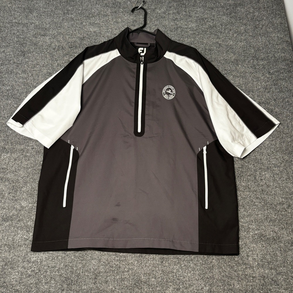 FootJoy Bethpage Black State Park courseMen's LargeSS 1/2 Zip Windshirt Jacket
